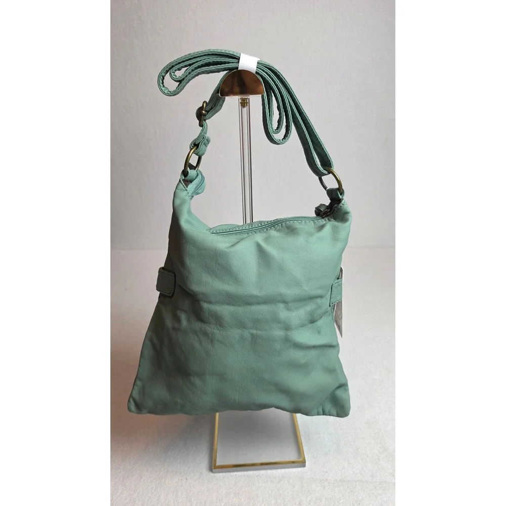 Scarleton Sage Green Vegan Leather Multi Pocket Crossbody Shoulder Bag NWT